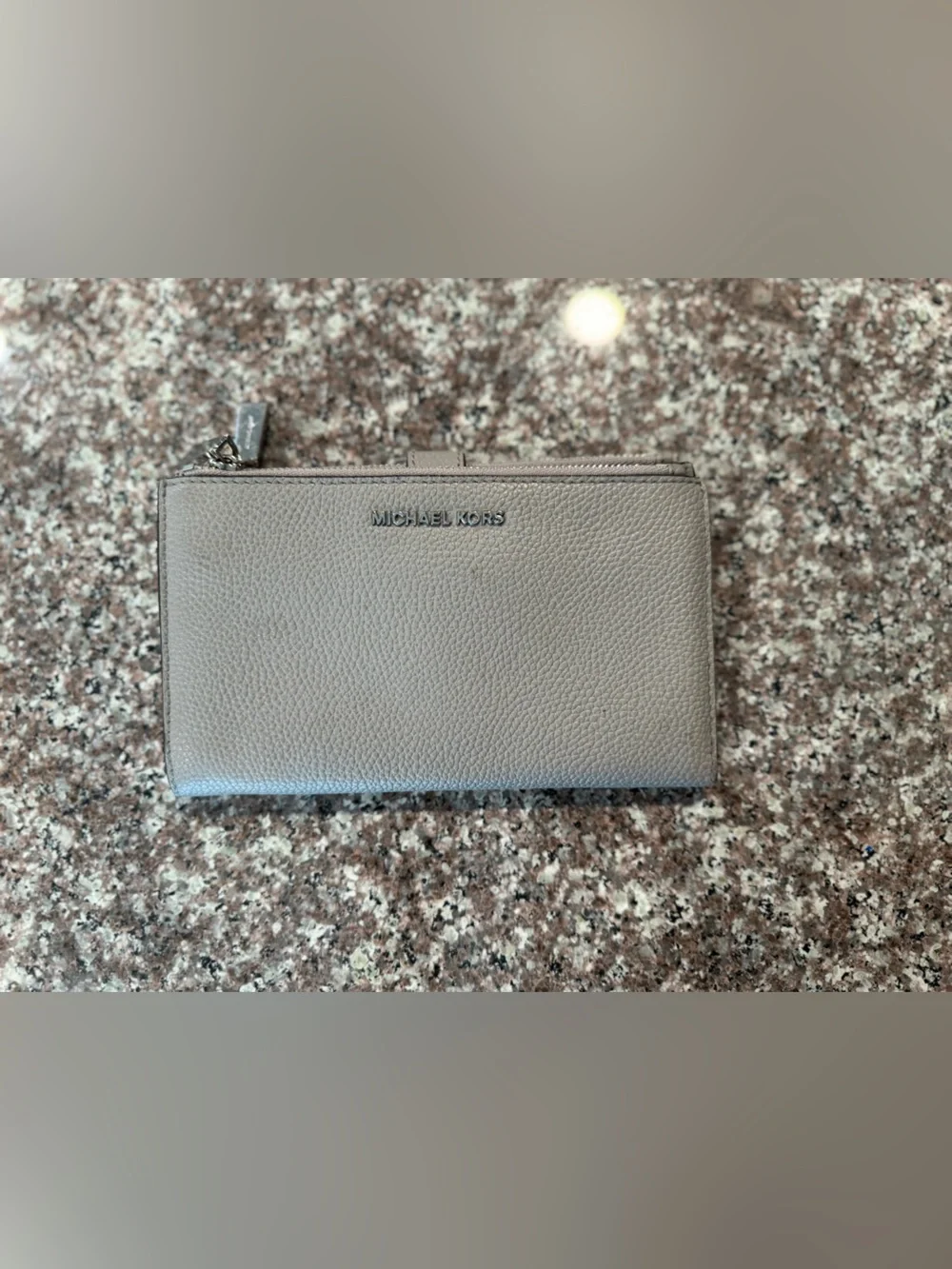 Michael Kors Taupe Pebbled Leather Wallet